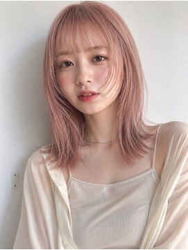 ソレイユトウキョウシブヤ(SOLEIL TOKYO shibuya) 顔周りレイヤーとクリーミーピンクで儚げガーリーヘア