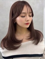 アトラスサロン 札幌大通り(Atras.salon)&nbsp;ピンクベージュの髪質改善つや髪レイヤーロング