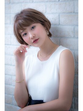 ヘアーアートシフォン 川口東口店(hair art chiffon) ジグザグバング＆３Dカラーのモードなノットヘアミニマムボブ