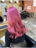 チェリーピンクカラーレイヤーカットケアブリーチ韓国ヘア問屋町