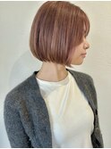 ピンクベージュ/ボブ