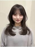 韓国風/レイヤー/小顔/前髪カット/髪質改善/グレージュ/透明感