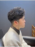 ビジネスツーブロックショート かき上げアップバング