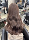 韓国 くびれロング レイヤー ワンホンヘア 小顔前髪