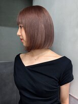 アルバム 新宿(ALBUM SHINJUKU)&nbsp;ミディアムグレージュボブ暗めカラー前髪カット_ba561501