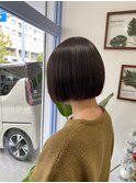 ぱつっとボブ/暗めチョコレートブラウン