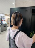【白髪ぼかし◎アンブレラカラー×ミニボブ】