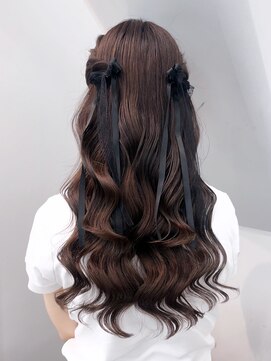 アルバム 渋谷パルコ(ALBUM) セミロングヘアアレンジレイヤーダークブラウン_ba594811
