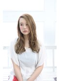 外国人風ハイトーンカラー★かき揚げバングフェミニンロング