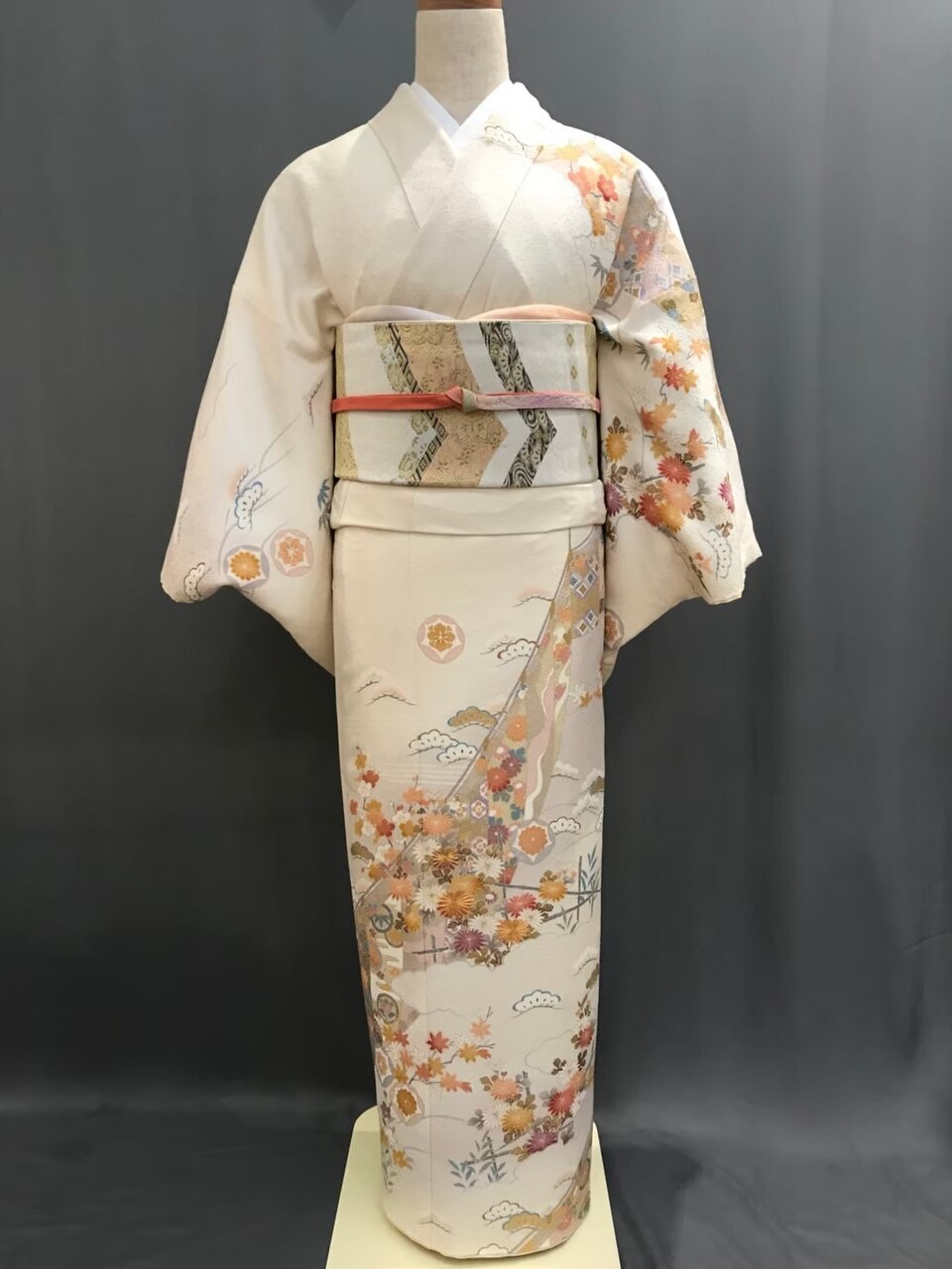 正絹訪問着No.8/【サーモンピンク】：L120546671｜セットサロン