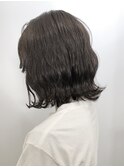 グレージュ、波巻きボブ♪