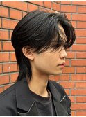 マッシュウルフメンズカットスセンターパートセンター分け