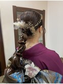ヘアアレンジと振袖着付け