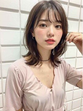 クラン 横浜(Clanc) くびれヘア ハイライトカラー アプリコットオレンジ 夏