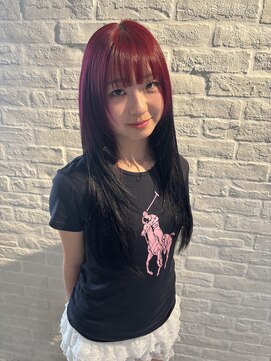 クラン バイ ナチュラル(clan by Natural) ワインレッド.デザインカラー.レイヤーカット.ブリーチカラー