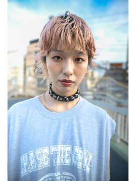 キジ(KIJI) マッシュウルフ/ウルフ/ショート/ハイトーン/ペールピンク