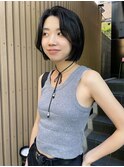 ぱつっとボブ×暗髪