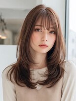ダル 渋谷/表参道(DAL.)&nbsp;顔周りカットダークブラウンレイヤーセミロング