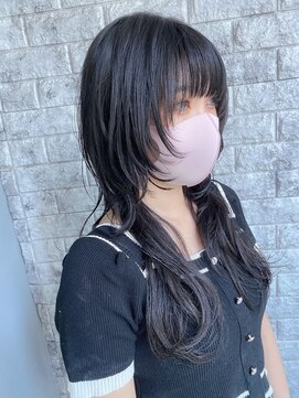 リアイス(Re:ICE) ミニウルフ/くすみブルー/流れるレイヤー/インナーハイライト