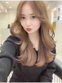 大人韓国風ヘア 韓国風レイヤースタイル 大人モテ透明感カラー