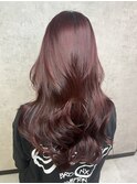 【KAEDE】ワインレッド×韓国風レイヤーカット