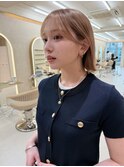 ぱっつとボブ#池袋#地毛風縮毛#髪質改善#艶カラー