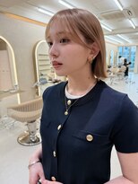 サンド 池袋 2nd(sand)&nbsp;ぱっつとボブ#池袋#地毛風縮毛#髪質改善#艶カラー