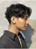 センターパートシャドウパーマメンズパーマメンズマッシュ高崎