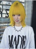 【RITZY】イエロー☆レイヤーカット☆小顔ウルフ☆簡単スタイル