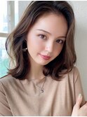 大人かわいいエアリーミディの小顔くびれ韓国ヘアー20代30代