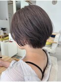 福井大和田グレージュカラー中明度 丸みショートブリーチカラー