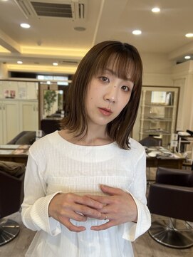 切りっぱなしボブ/大人ボブ/ニュアンスカラー