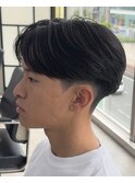センターパート ニュアンスパーマ カルマパーマ 刈り上げ 心斎橋