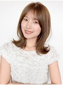 ★くびれヘアサイドバングモテ髪ミディアムミルクティーブロンド