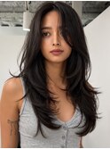 韓国ヘアーハッシュカットレイヤーカットハイライトカラー