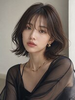 ノラ ギンザ(NORA GINZA)&nbsp;シースルーバング×くびれボブ×外ハネレイヤー30代40代50代60代