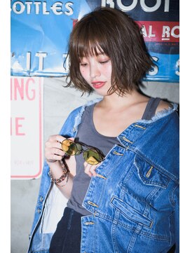 ミエル ヘア 新宿(miel hair) 【miel hair 新宿】ラフ抜け感切りっぱなしボブ アースカラー