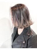 clan<ハイライトブルージュ×外はねボブ×似合わせカット>
