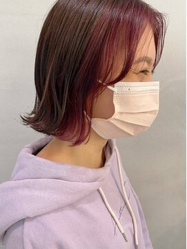 ナック 茶屋町(knack chayamachi) インナーカラー/サイドバング/ピンクグラデーション/結べるボブ