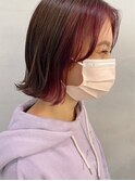 インナーカラー/サイドバング/ピンクグラデーション/結べるボブ