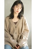 葛西/大人柔らかミディアム/シースルーバング/地毛風/暗カラー