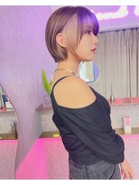 ロンド レア 天神大名店(Lond Le’a)&nbsp;インナーカラー/イヤリングカラー/ミルクティベージュ/ボブ/博多