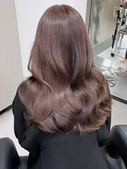 1106美魔女髪質改善日本髪フレンチセピアアッシュゆる巻きロング