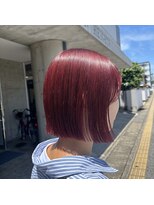 モア(more) 【彦根】ブリーチなしダブルカラー　チェリーレッド