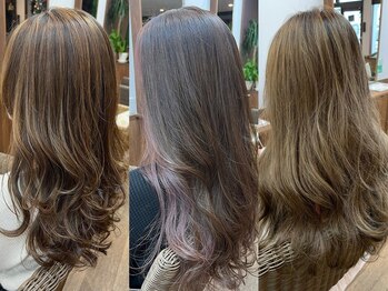 ヘアーサロン プアメリア(Puamelia)の写真/ダメージを最小限に抑えた施術◎貴方に合った透明感溢れるデザインをご提案♪ハイライト/イルミナカラー