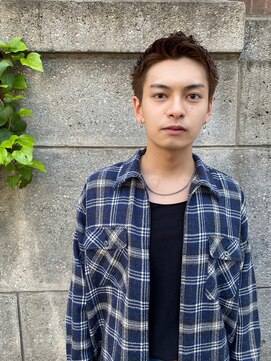 ノク 渋谷(nok) メンズベリーショート_イメチェン前髪ピンクベージュクール