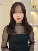 ショコラカラー/シースルーバング/暖色ブラウン/ミディアム