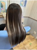 ★シルバーメッシュ入りプレミアム編み込みエクステでロング