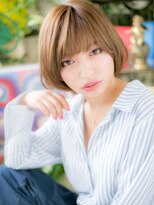 カバーヘアアンドスパ ブリス 浦和(COVER HAIR&SPA bliss)&nbsp;外国人風ハイライトカラー前下がり小顔ボブh4浦和20代30代40代