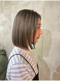 グレージュ×ボブ